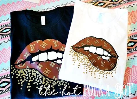 louis vuitton print on lips shirt|T.